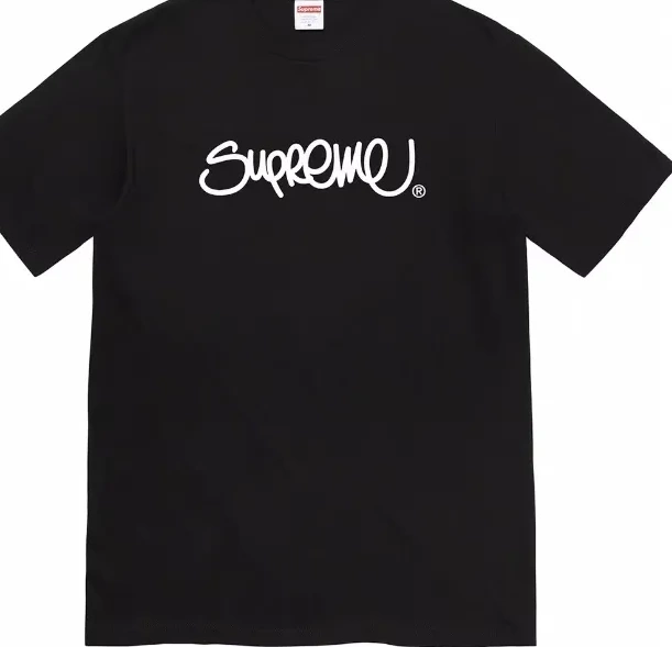 Line Neck Handstyle M XL and S Short Logo Straw Round White Tee 22ss T-shirt sleeved L Font Black 0708